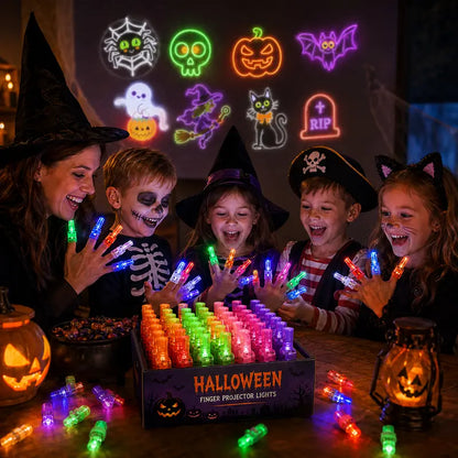 Halloweeni buli neonhatású vetítési mintákkal