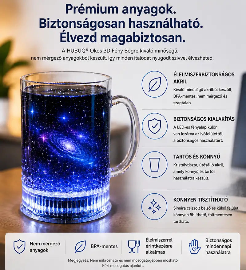 HUHUBUQ® 🪄 Intelligens világító akrilpohár