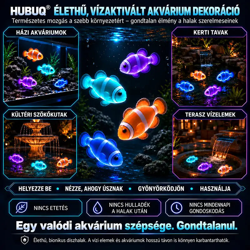 HUBUQ® világító elektronikus házi hal
