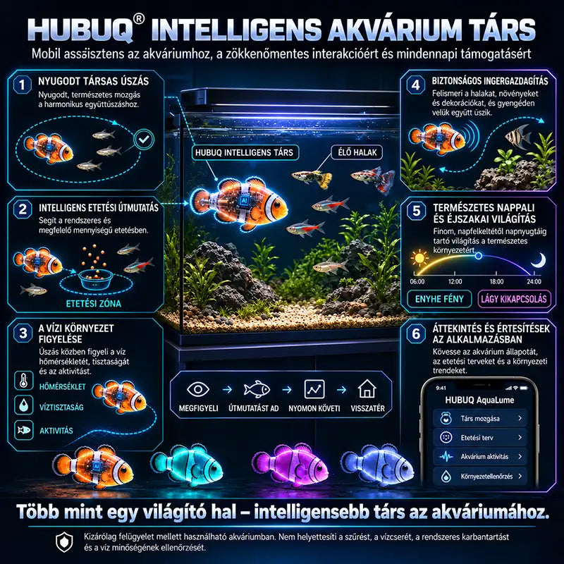 HUBUQ® világító elektronikus házi hal