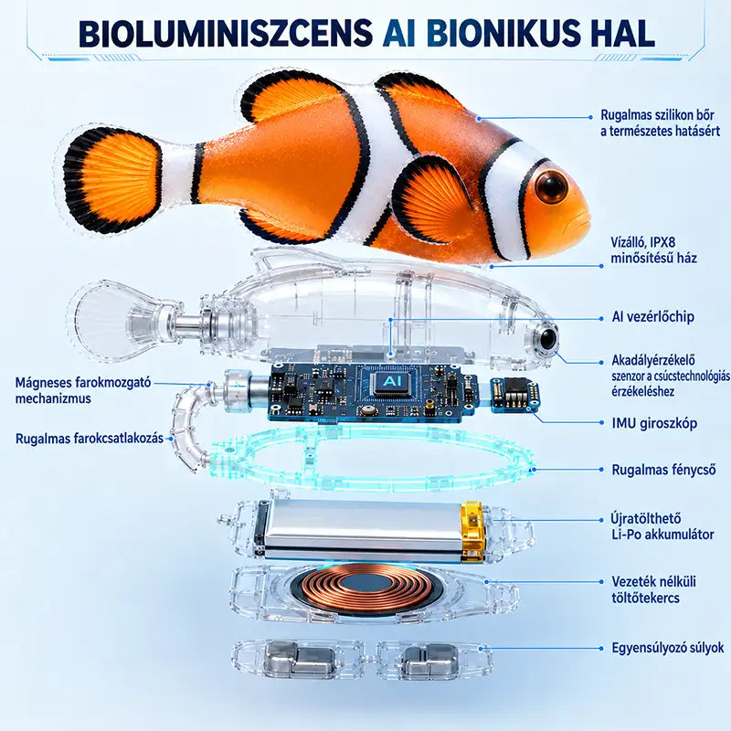 HUBUQ® világító elektronikus házi hal