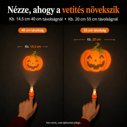 HUBUQ® ünnepi LED-es ujjprojektor-gyűrűk — Halloween és karácsony