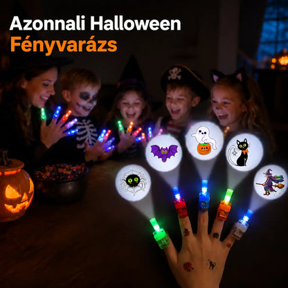 HUBUQ® ünnepi LED-es ujjprojektor-gyűrűk — Halloween és karácsony