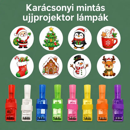 HUBUQ® ünnepi LED-es ujjprojektor-gyűrűk — Halloween és karácsony
