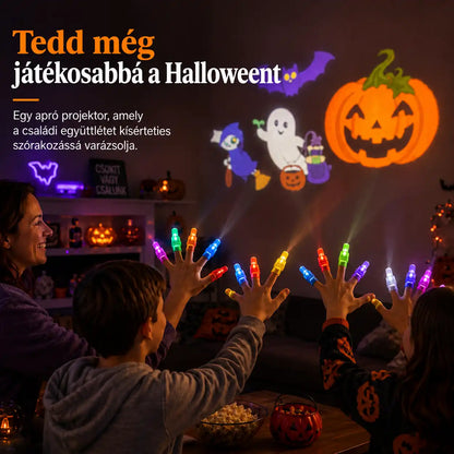 HUBUQ® ünnepi LED-es ujjprojektor-gyűrűk — Halloween és karácsony
