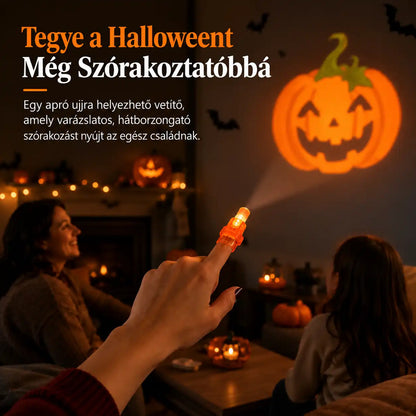 HUBUQ® ünnepi LED-es ujjprojektor-gyűrűk — Halloween és karácsony