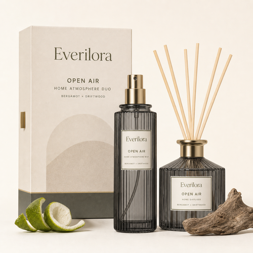 Everilora Open Air Home Atmosphere Duo with fluted room mist and reed diffuser