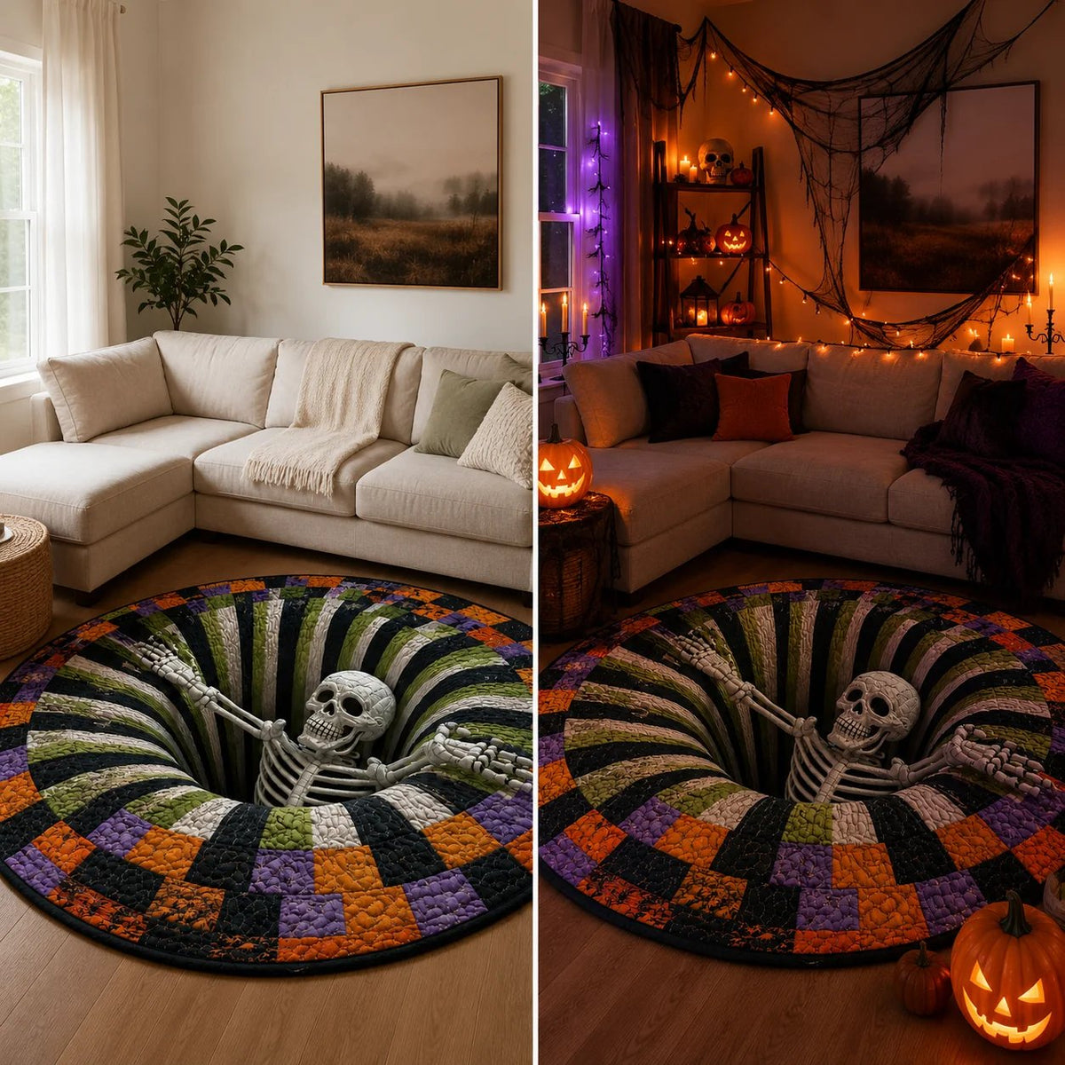 3D-s kerek halloween szőnyeg kísérteties örvénnyel – kép 27