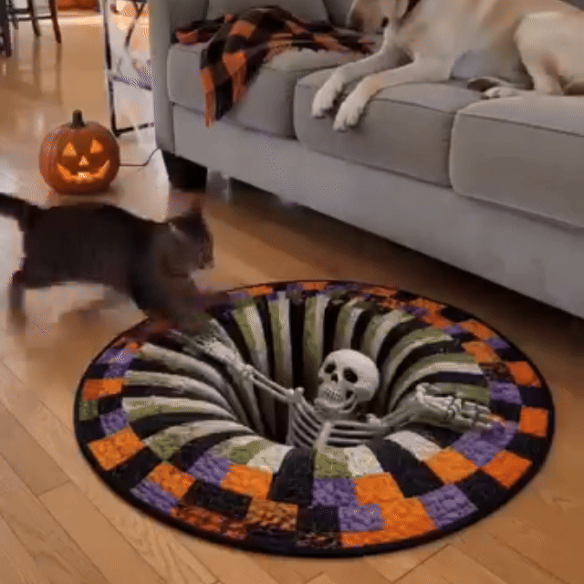 3D-s kerek halloween szőnyeg kísérteties örvénnyel – kép 14