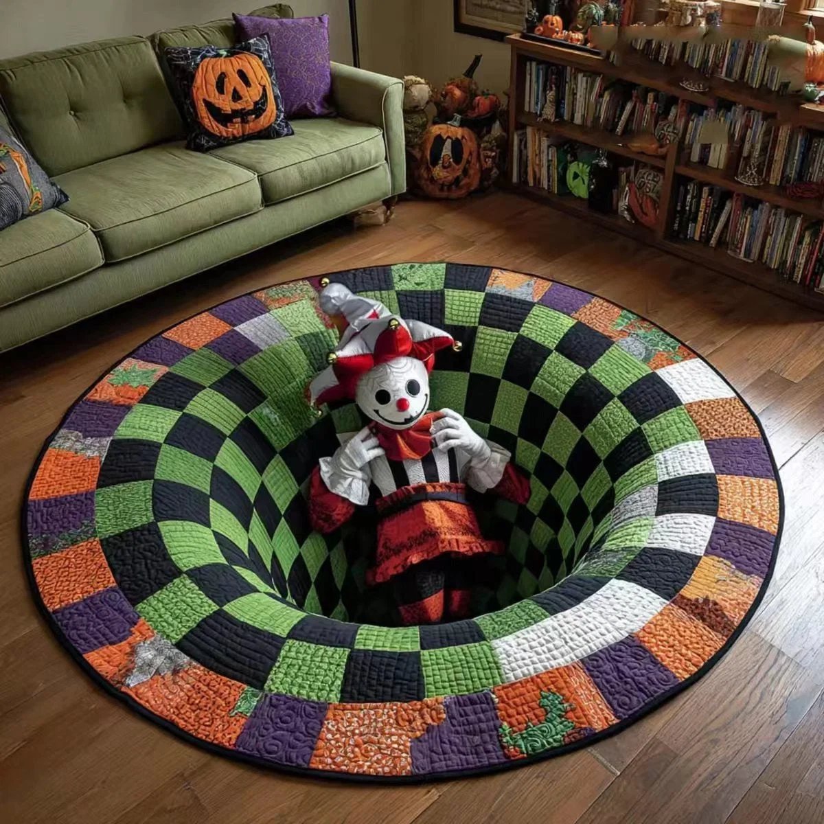 3D-s kerek halloween szőnyeg kísérteties örvénnyel – kép 21