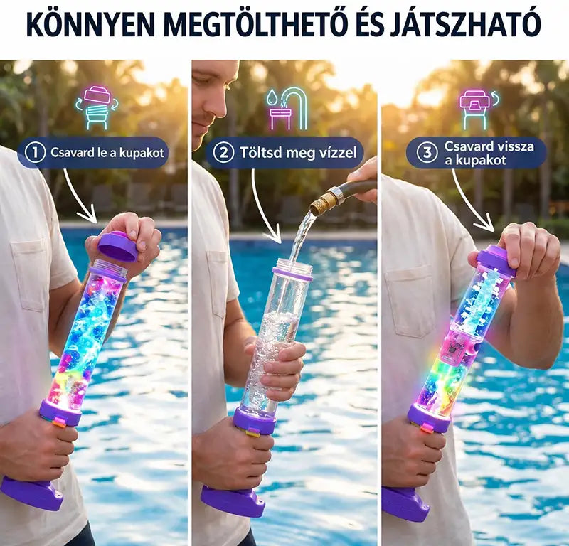 HUBUQ® PrismJet LED szivárványos vízipuska