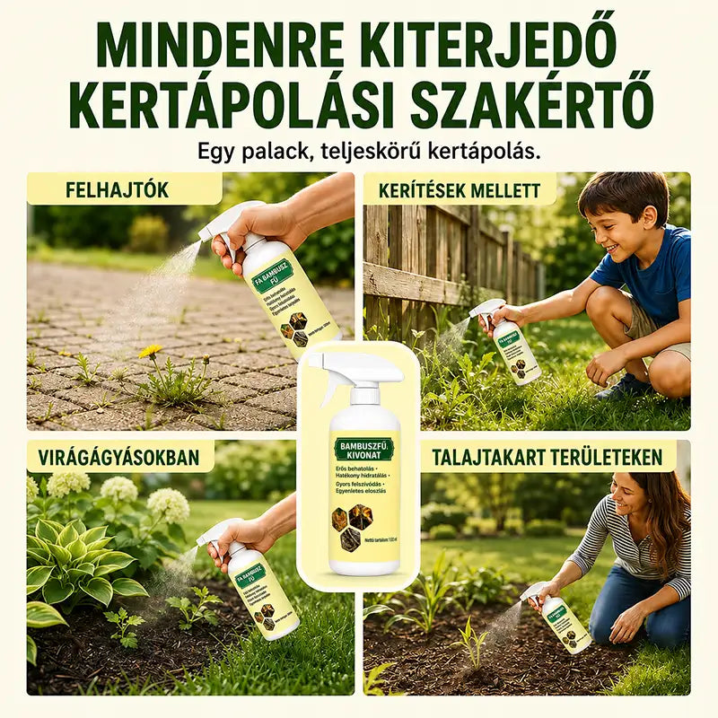 🔥 2026-OS AKCIÓ – Gyorsan ható, természetes gyom- és fűirtó spray