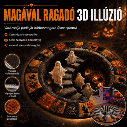 3D-s kerek halloween szőnyeg kísérteties örvénnyel – kép 1