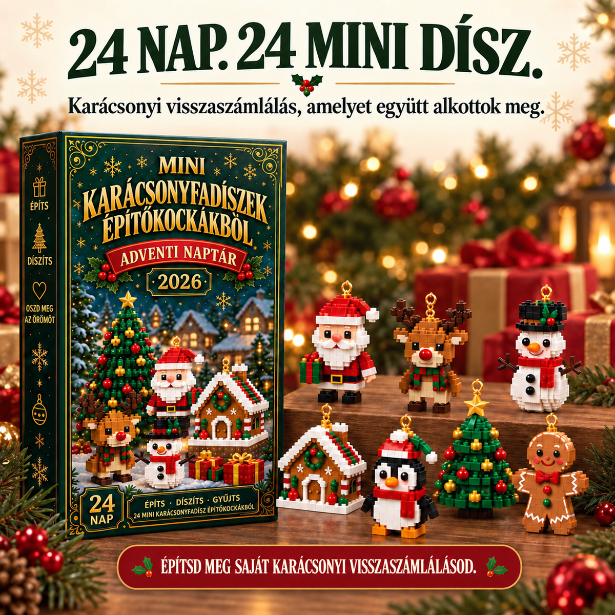 Adventi naptár mini karácsonyfadíszekkel – 31. kép