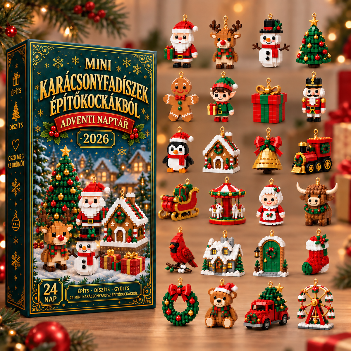 Adventi naptár mini karácsonyfadíszekkel – 33. kép