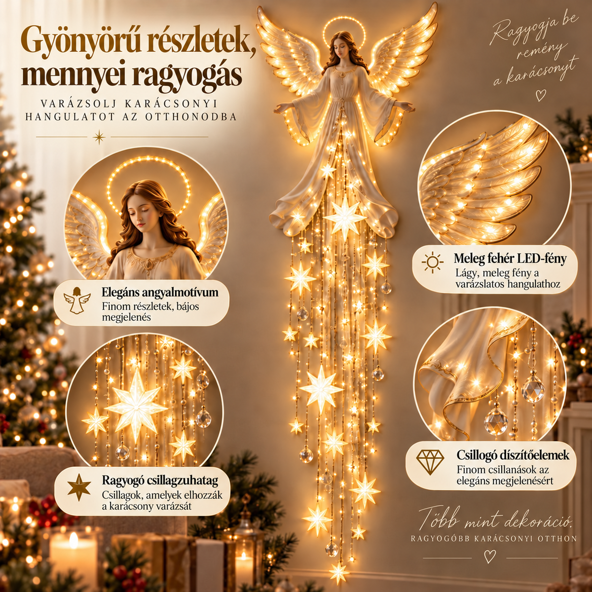 Angyali fali fénydekoráció – 6. kép