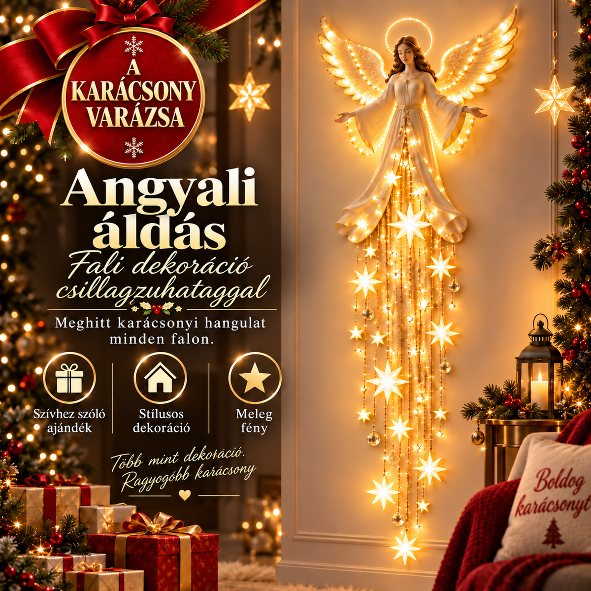 Angyali fali fénydekoráció – 8. kép