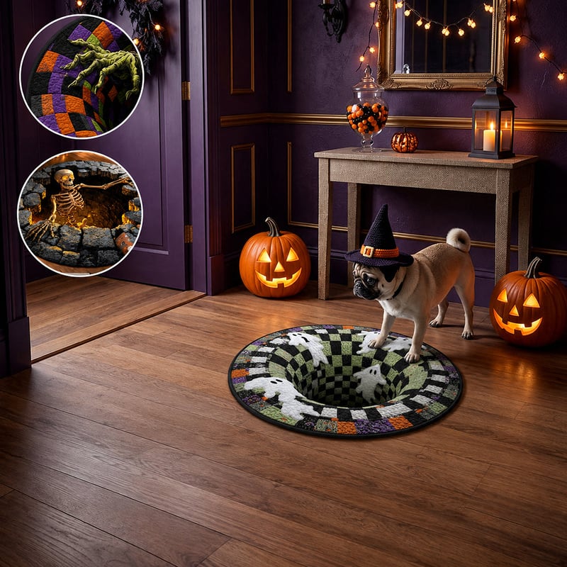 3D-s kerek halloween szőnyeg kísérteties örvénnyel – kép 39